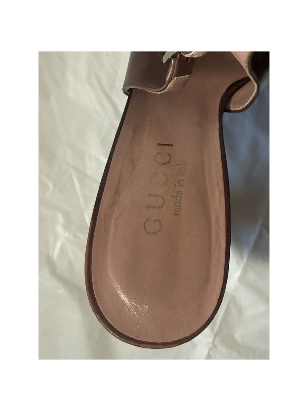 GUCCI Slingback Heels Closed Toe Brown Leather Shoes Sandals US 7 EU 37 C - Picture 8 of 16